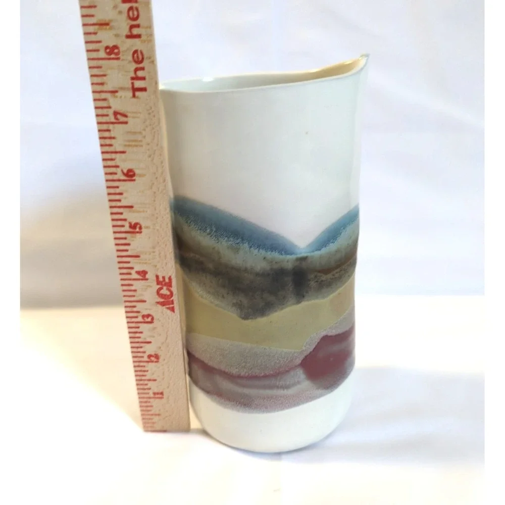 VTG Bonnema Signed Studio Pottery Vase Bethel, Maine Contemporary 7.5 in Tall